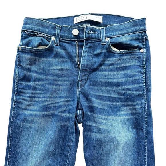 AYR The Skinny Split High Rise w/ Split Hem size 26 Dark Wash Distressed - Picture 7 of 14